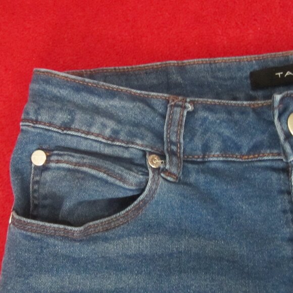TAHARI Women's Jeans Size 8/29 High-rise Slim Straight Stretch Button Front - Picture 4 of 11